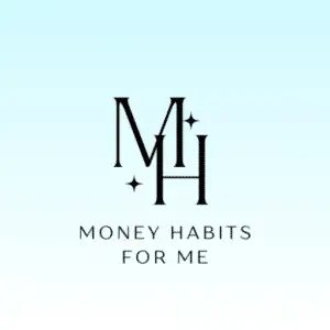 Print with light blue background with the letter MH and Name Money Habits For Me