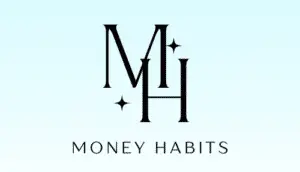 A print with the logo Money habits With initial MH