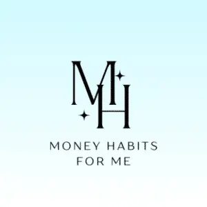 Print with light blue background with the letter MH and Name Money Habits For M